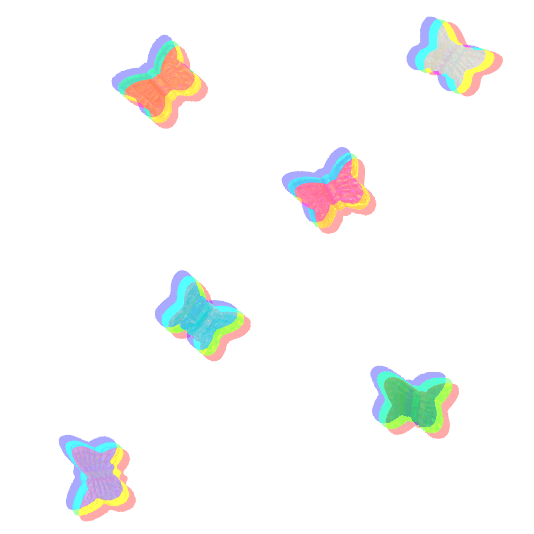 Pastel butterfly jibbitz