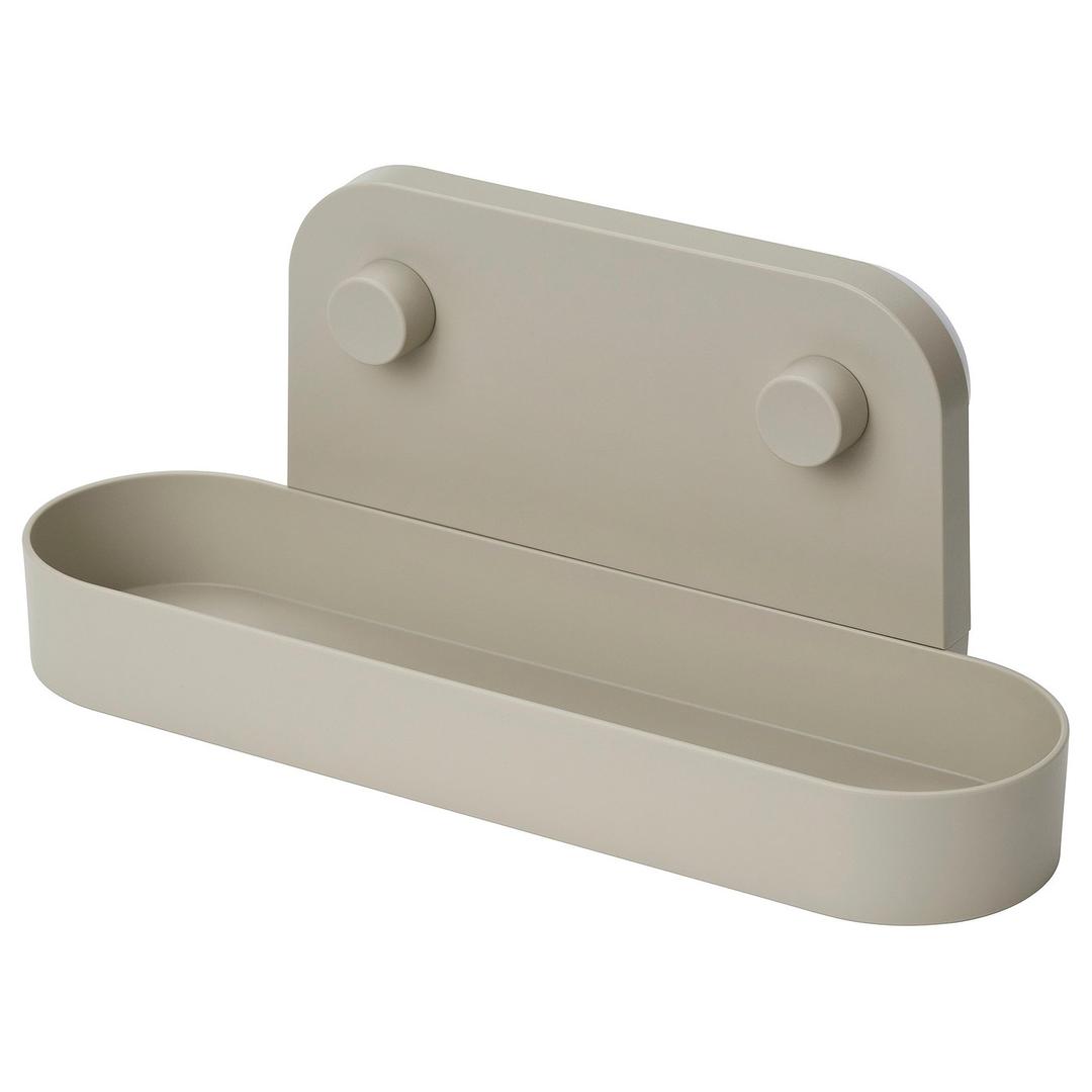 ÖBONÄS Étagère à ventouse - gris-beige 28 cm
