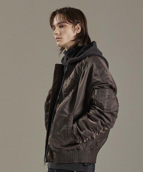 CRUSH BROWN SHIRRING MA-1