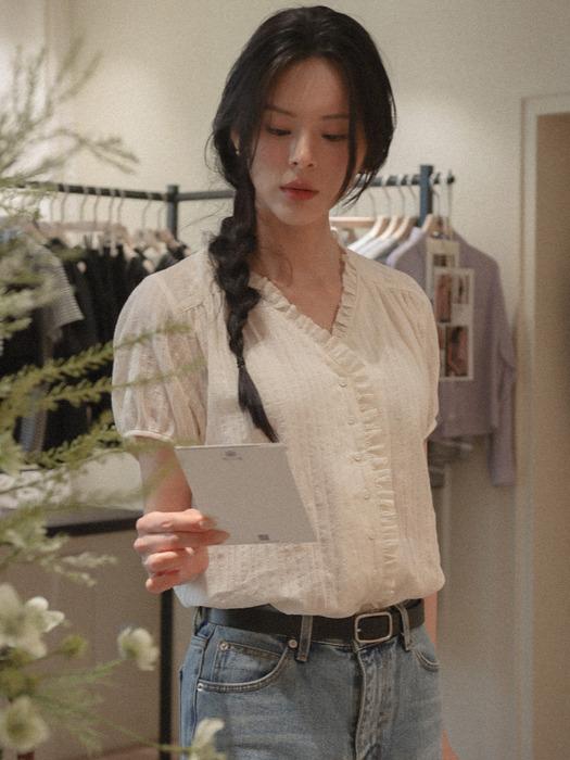 Lace frill blouse TISU04BL01_Butter