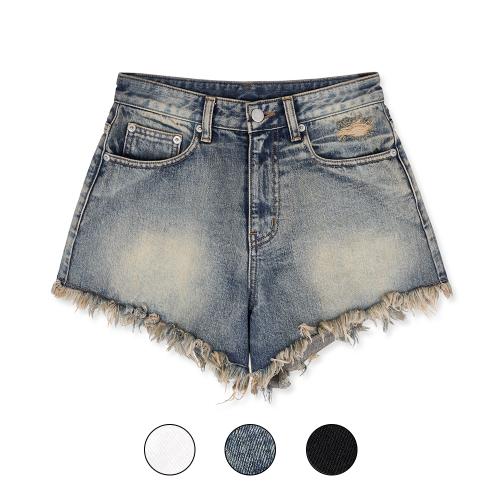 레터링 데님 숏팬츠_3colors