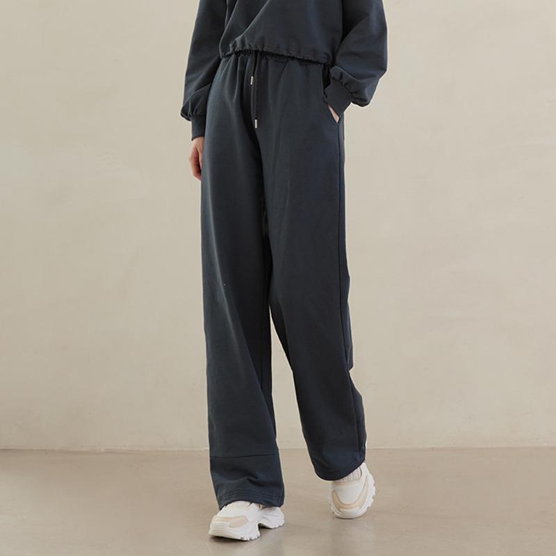 엔타르티카 세미 와이드 스웻 팬츠 네이비