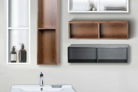 우드 미니 욕실장 플랩장 쪽장 욕실선반 수납장