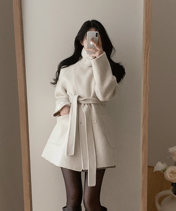 [Wool70] 레옹 핸드메이드 하프 코트 - 2color(1~2주 입고소요/영업기준)