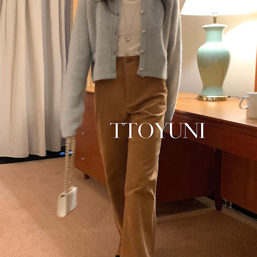 미엘 miel 가이아 코듀 팬츠 속기모 일자핏 포켓 떠유니