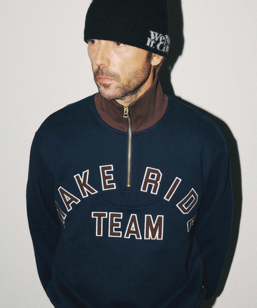 레터링 스웨트 하프집업_NAVY