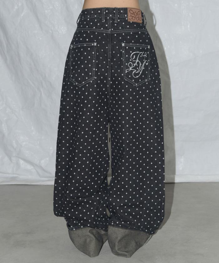 [3/25 예약배송] STRING DOT ROLL-UP PANTS (BLACK) F25QD890