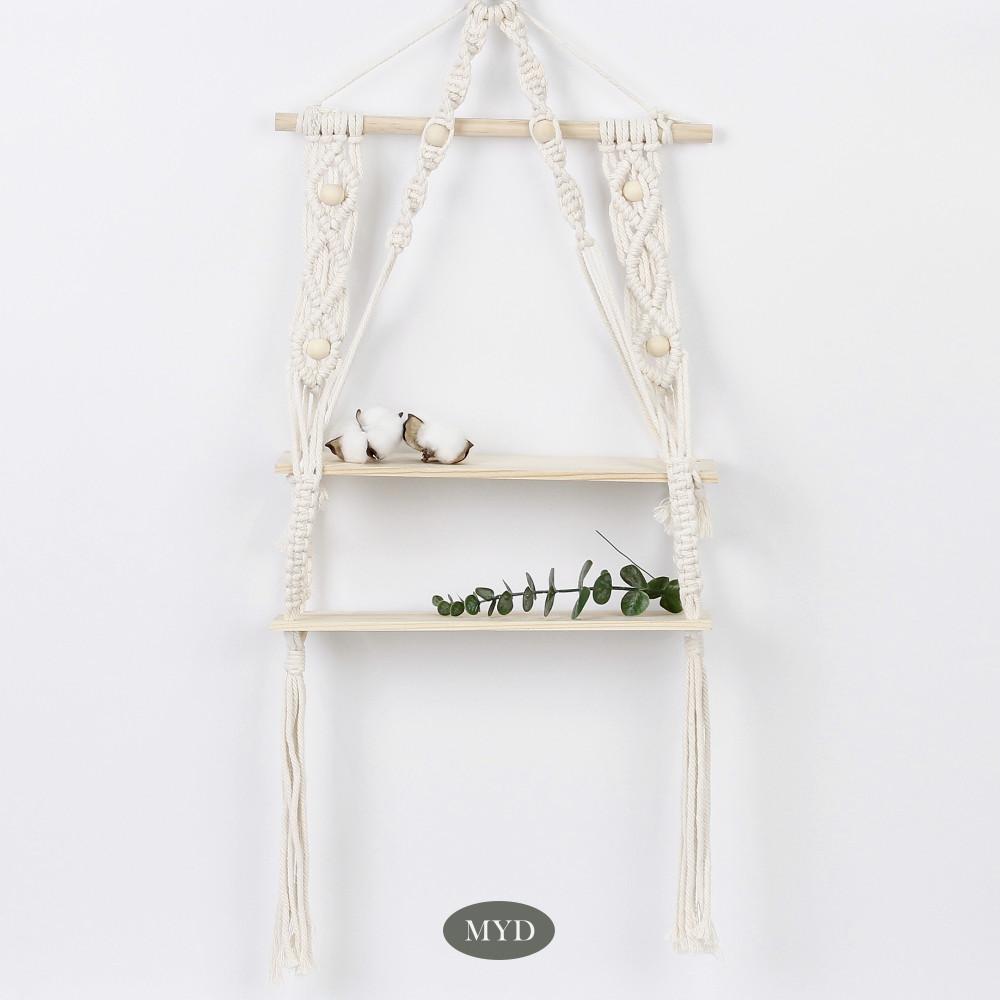 마이데일리룸 마크라메 원목 벽걸이 선반 침실 거실 원룸 인테리어 북유럽 소품
