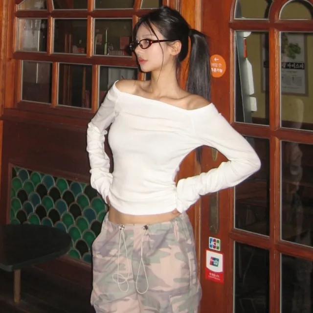 Shushu 오프숄더 긴팔티 (4 colours)