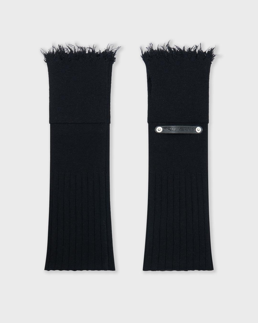RIBBED DISTRESSED HAND WARMER-BLACK