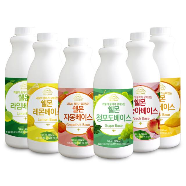 카페음료 시럽 농축액 쉘몬 1kg 모음 음료베이스 자몽,청포도,레몬,라임,복숭아,자두 등등 종류 30여가지