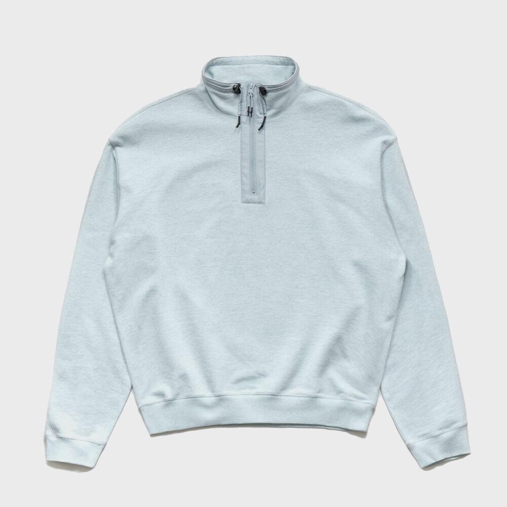 STAND COLLAR HALF ZIP SWEAT / MINT MELANGE