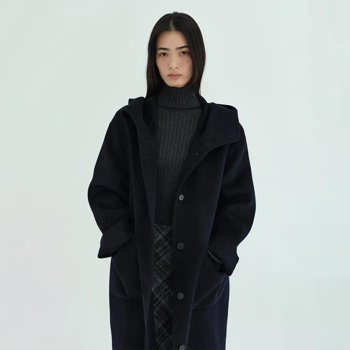 Cashwool Hand-made Hoodie Coat_2color