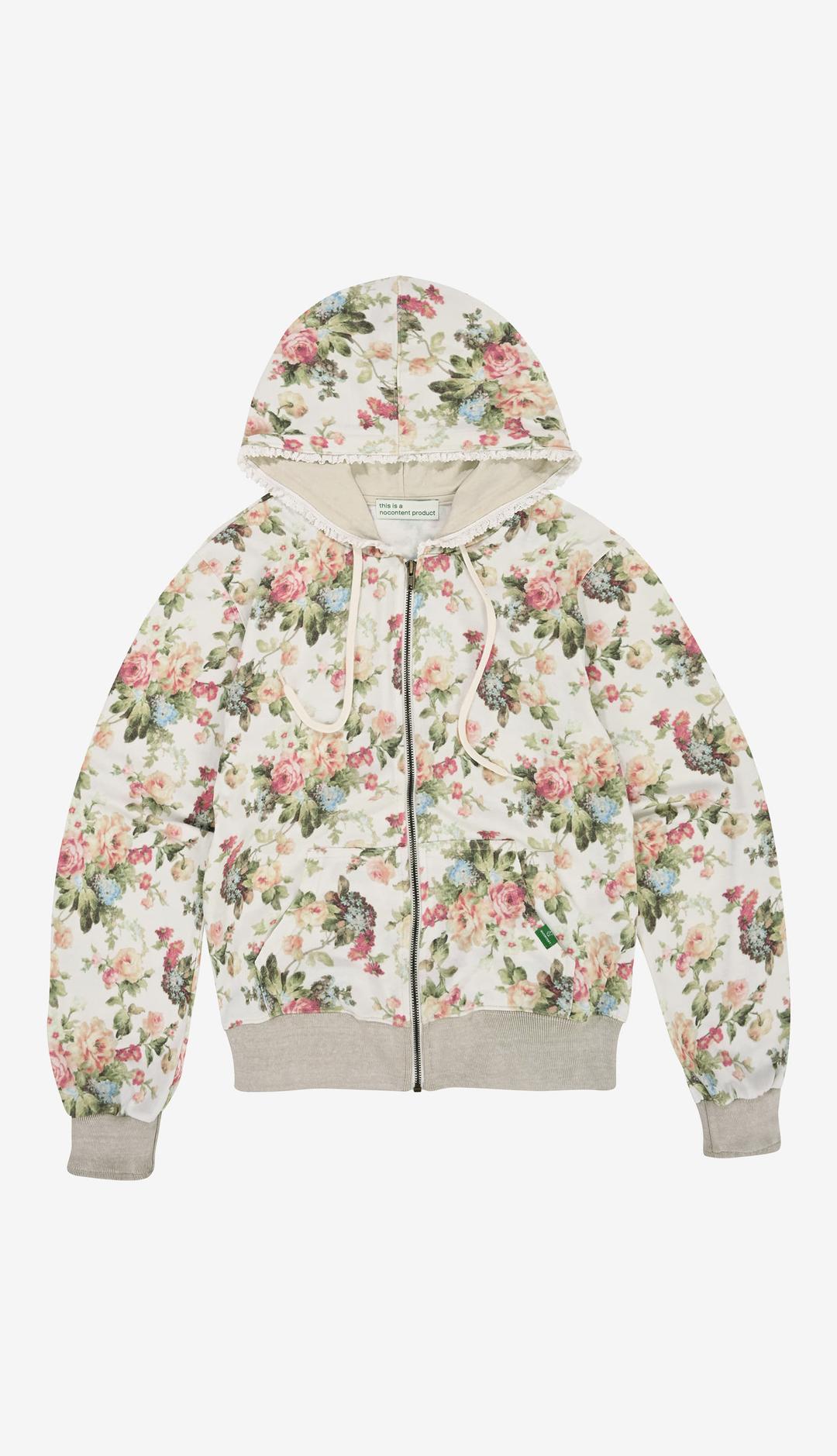 234. Flower Lace Zip-up _ Ivory