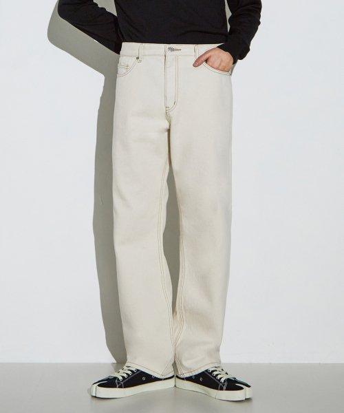 ODPL 와이드 데님 팬츠 내츄럴크림진 [스티치 Ver]