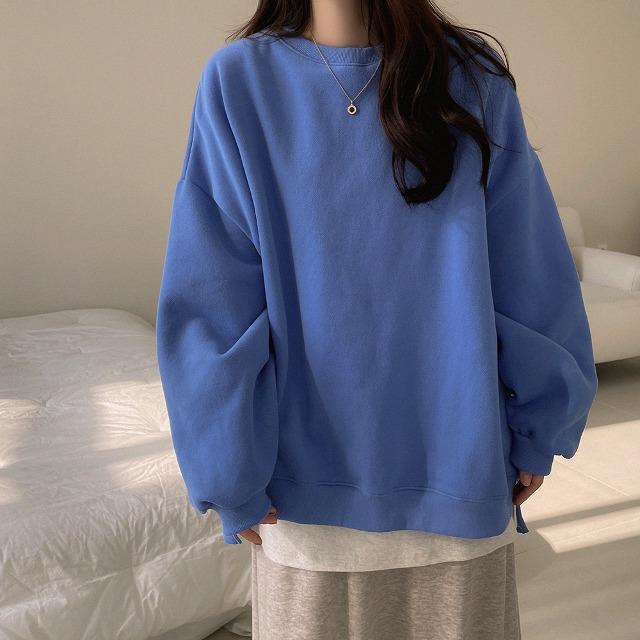 [남녀공용/커플맨투맨] 양기모 도톰 루즈핏 맨투맨 N-1035