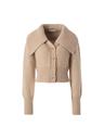 BIG COLLAR CROPPED CARDIGAN (BEIGE)