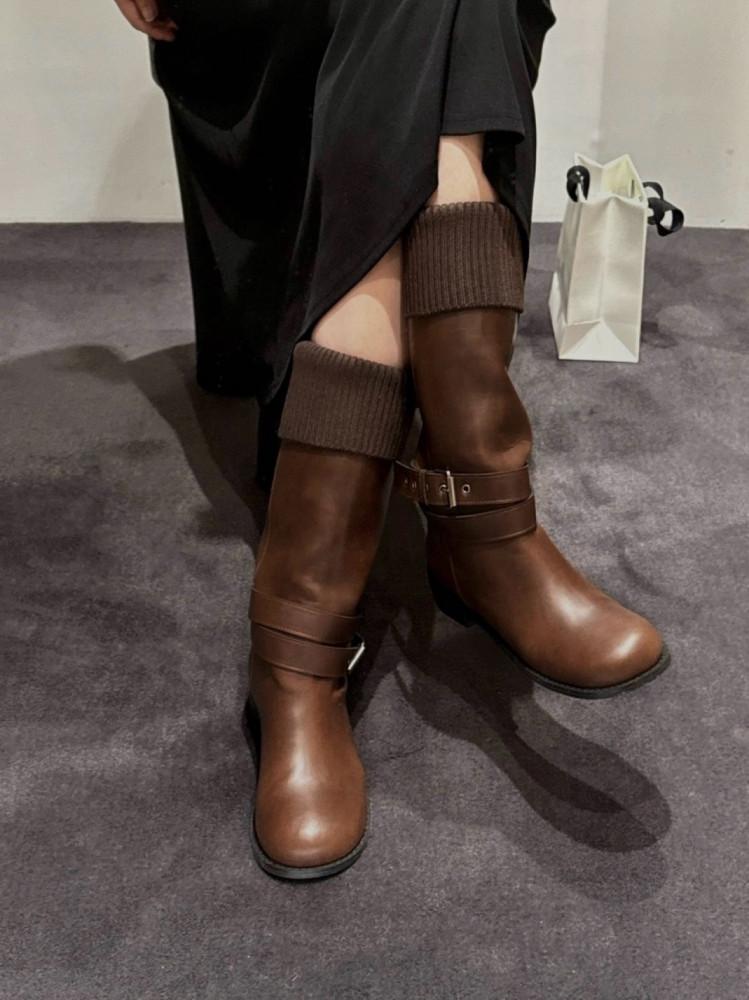 (무료배송,바로배송) 버클 폴딩 롱부츠 2col