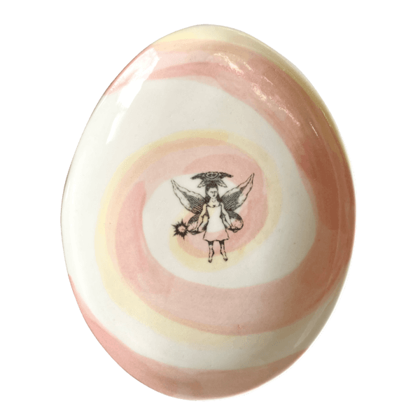 Pink swirling dish