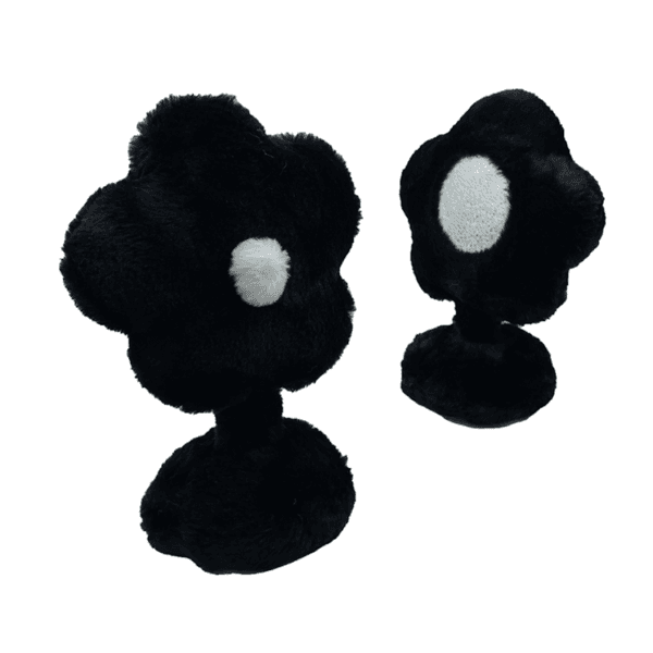 flower fur mirror (black)