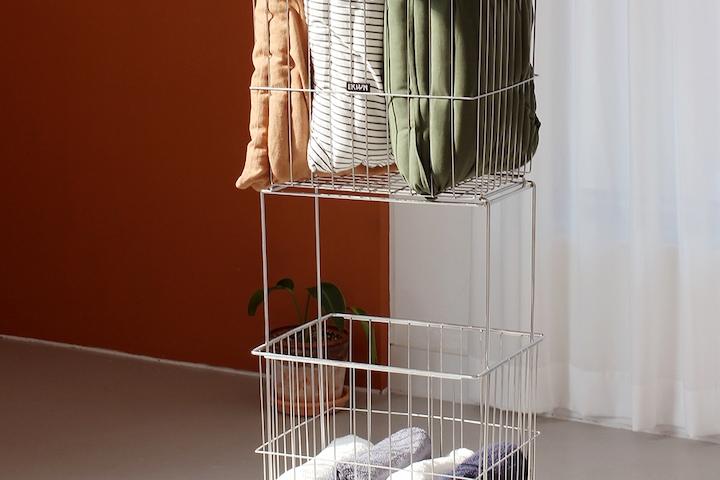 올스텐 304 다용도 트롤리 보타닉 2단 빨래바구니