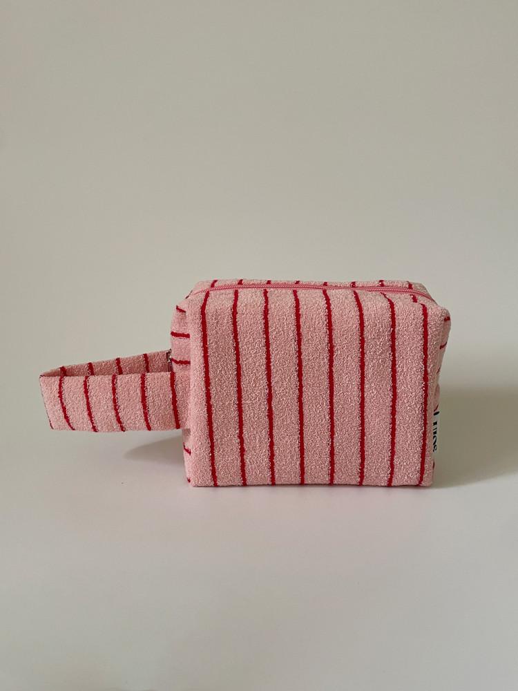 테리 스퀘어 스트랩 파우치[Red Pink]