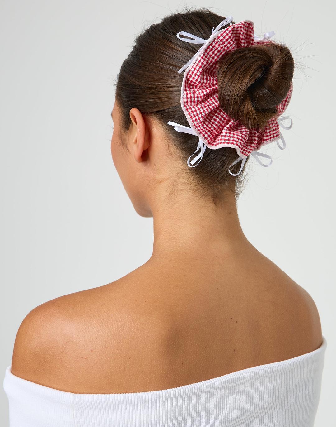 Gingham Bow Scrunchie