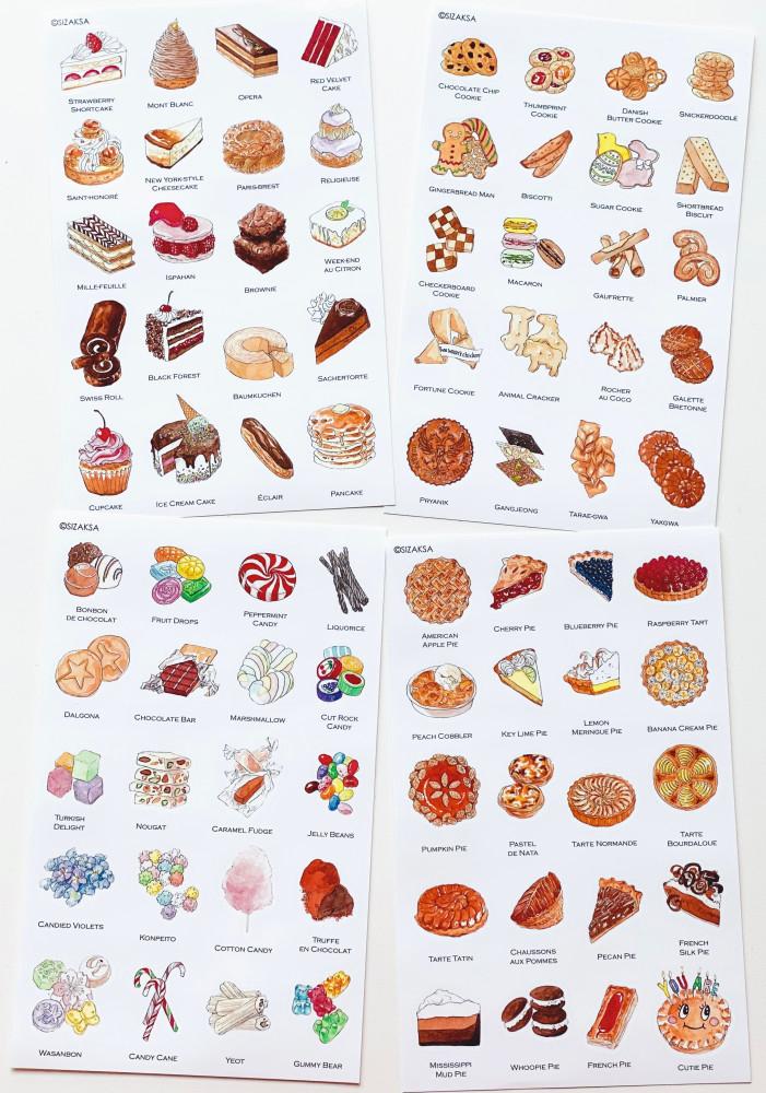 설탕 스티커팩 4종 세트