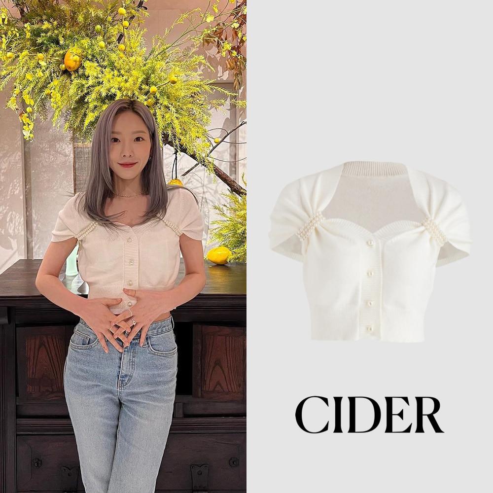 [Cider] 샵사이더 클래스 액트 펄 디테일 블라우스 (태연 착용)
