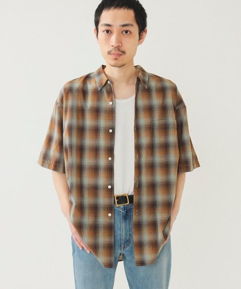 빔즈 옴브레 체크 이지 셔츠