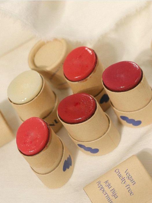 제주 친환경 비건 애월립밤 5입 세트 + 타이백 파우치