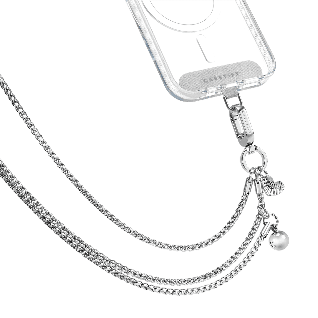 Metal Heart Cross-body Chain - Silver