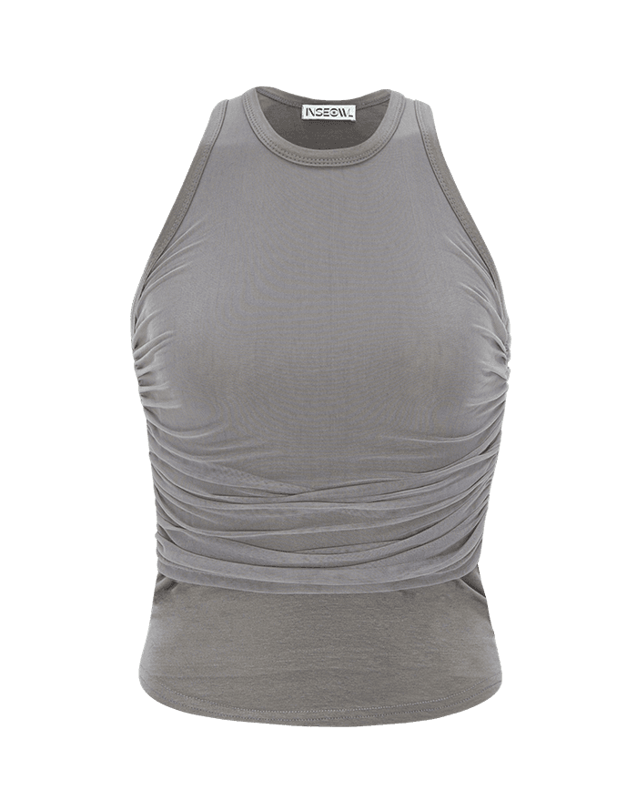 TOUCH SHIRRING TANK TOP - GREY