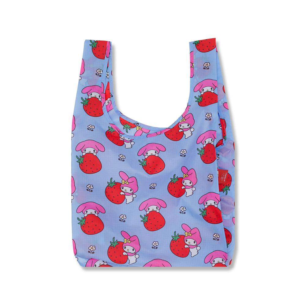 바쿠백 [바쿠백] 휴대용 장바구니 접이식 시장가방 My Melody Strawberry