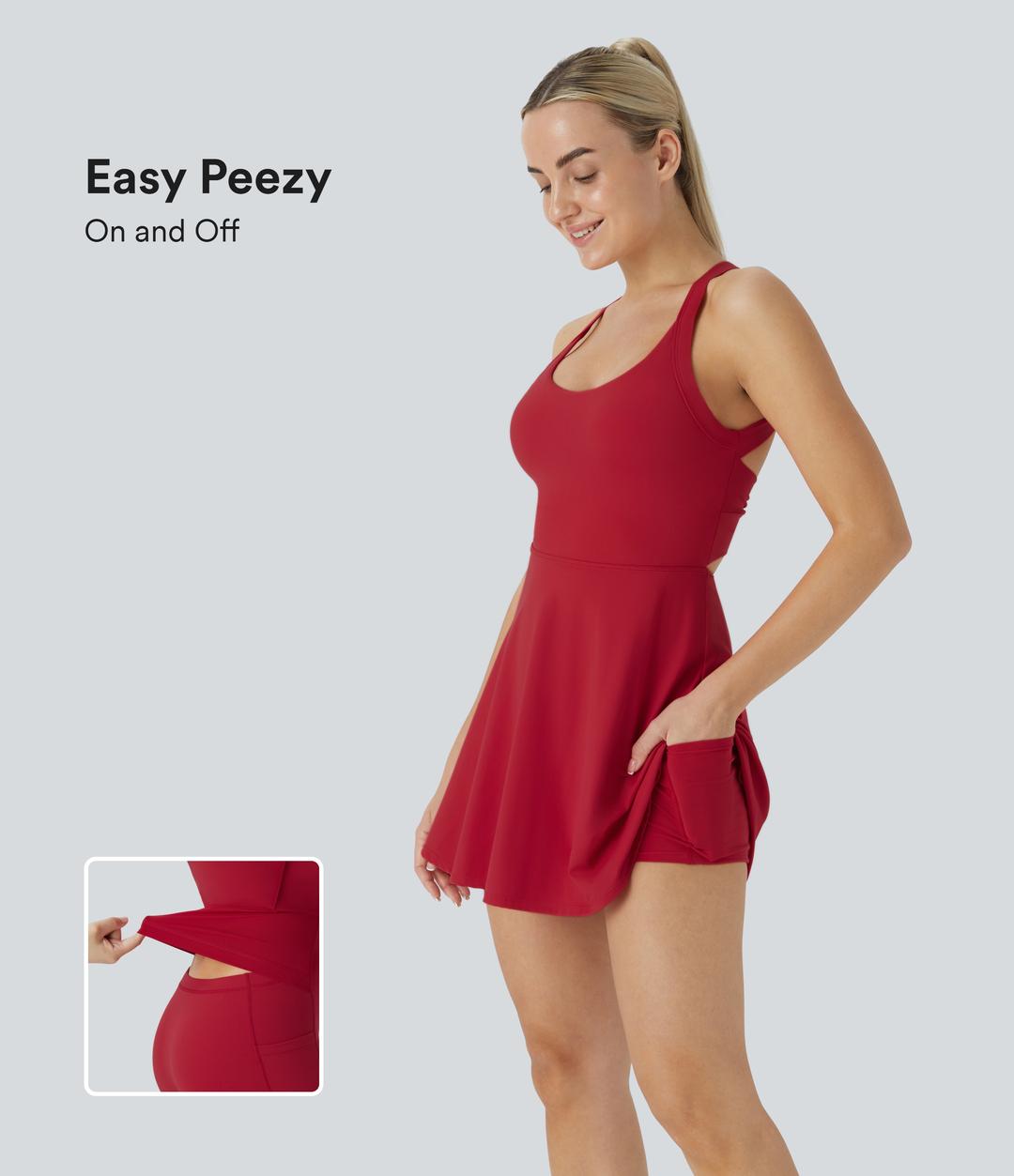 Softlyzero™ Airy Backless Twisted Cool Touch Dance Active Dress-Easy Peezy Edition