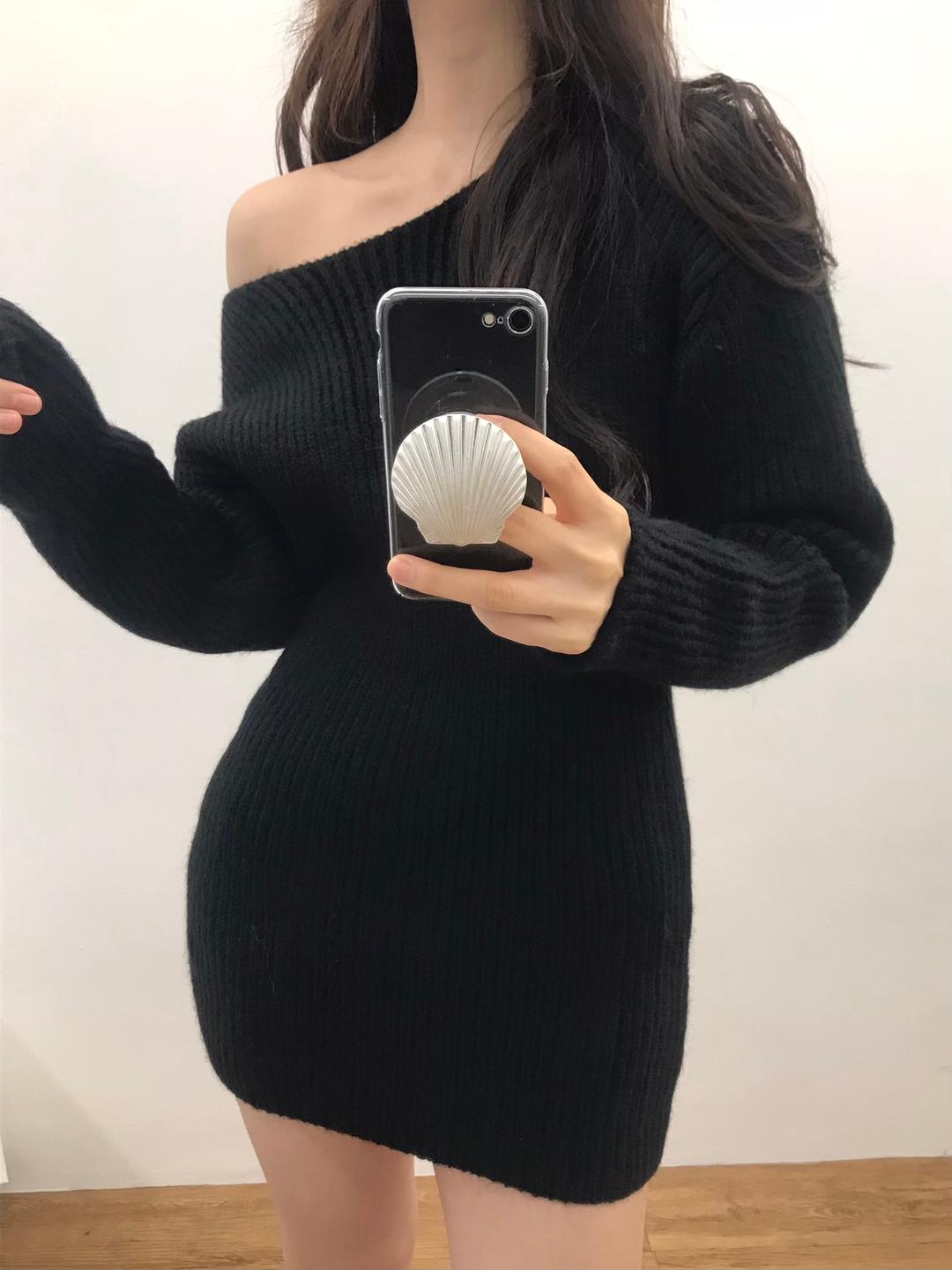 베인느 off knit ops (black)