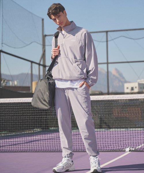 [SET]에어스트레치 아노락 자켓 팬츠 셋업_라이트그레이 바람막이