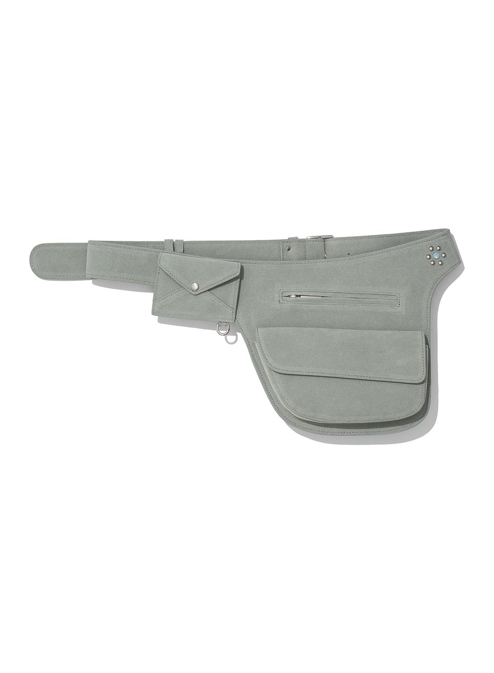 [WOMEN] LAYERED HOLSTER POCKET BELT_DUSTY MINT
