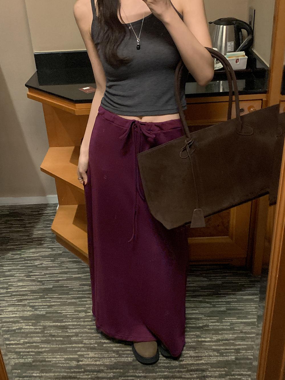 프렌치오브 [2만장돌파][MADE]르넷 로우라이즈 롱 스커트 (일반/기모ver)(7color)