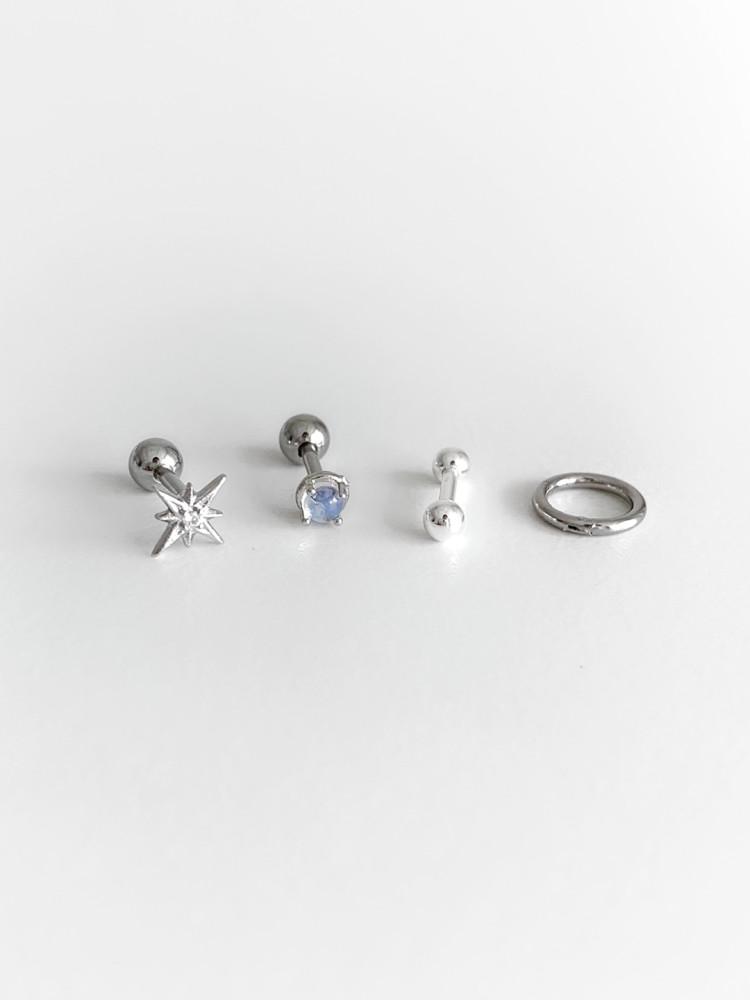 (어센틱/ 4pcs) ﻿millky way piercing set 피어싱세트 링피어싱