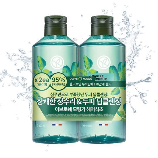 이브로쉐 모링가 리프레시 헤어식초 400ml 더블 기획