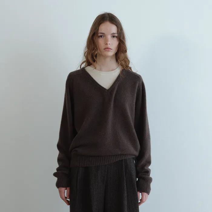 [5th] Baby Alpaca V-Neck Knit_5 Colors