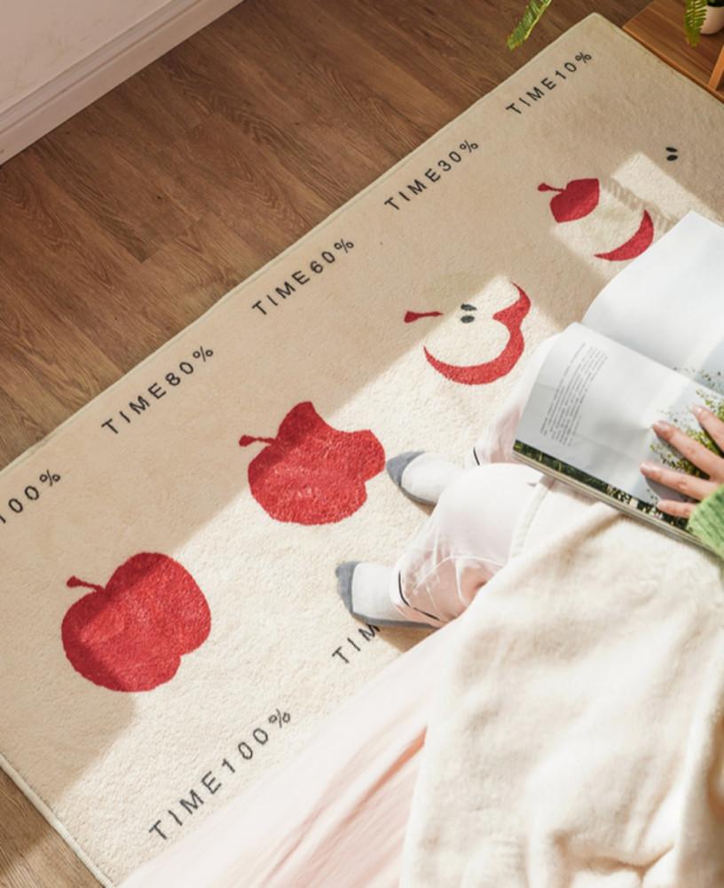 애플 사과 긴 사각 침실 거실 매트 러그 인테리어 카페트 2종