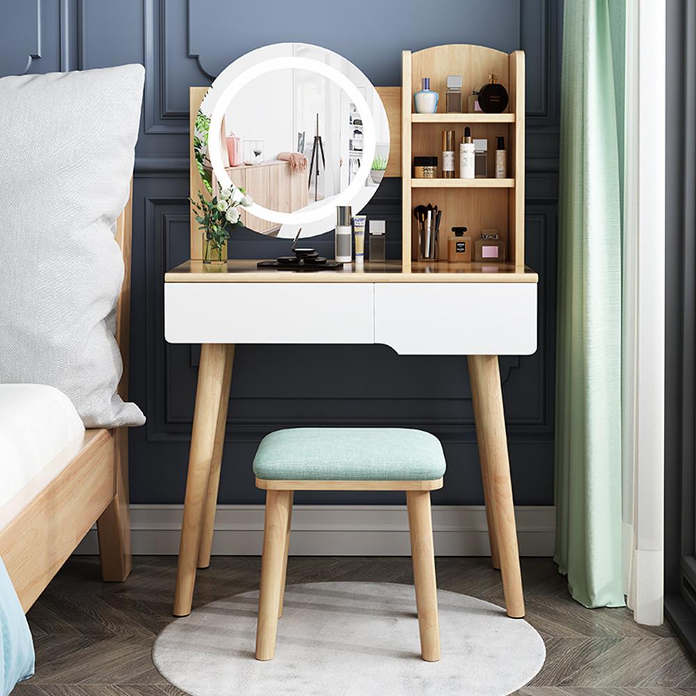 북유럽 공주님 스타일 화장대 터치 LED 조명 거울 예쁜 다용도 고급 인테리어 파우더룸