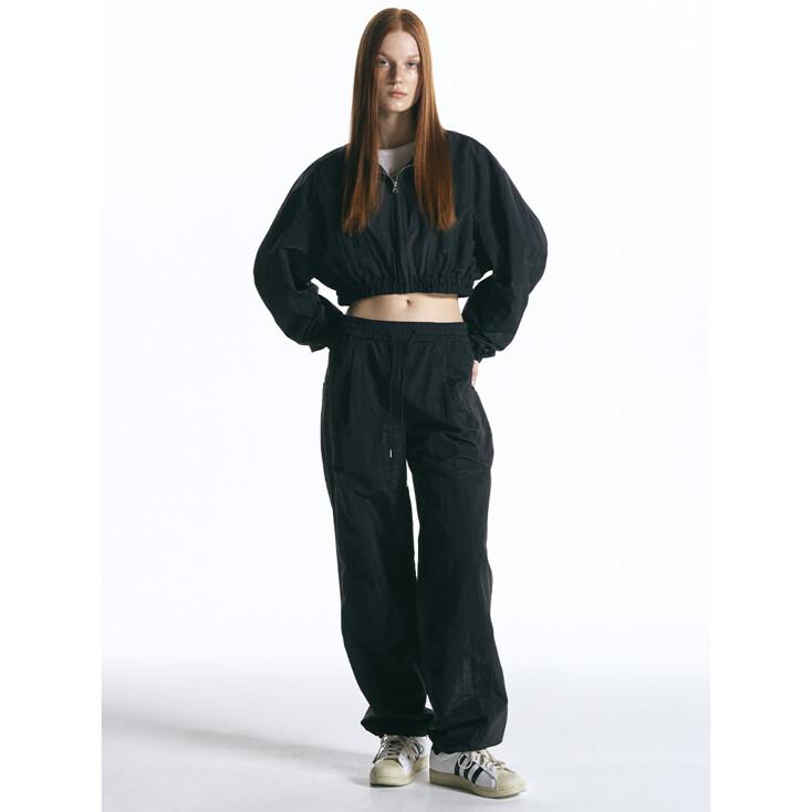 글로시 트랙 팬츠 BLACK