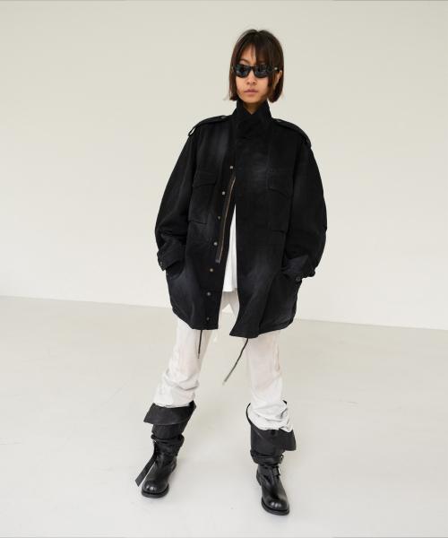 WASHED COTTON FIELD JACKET BLACK