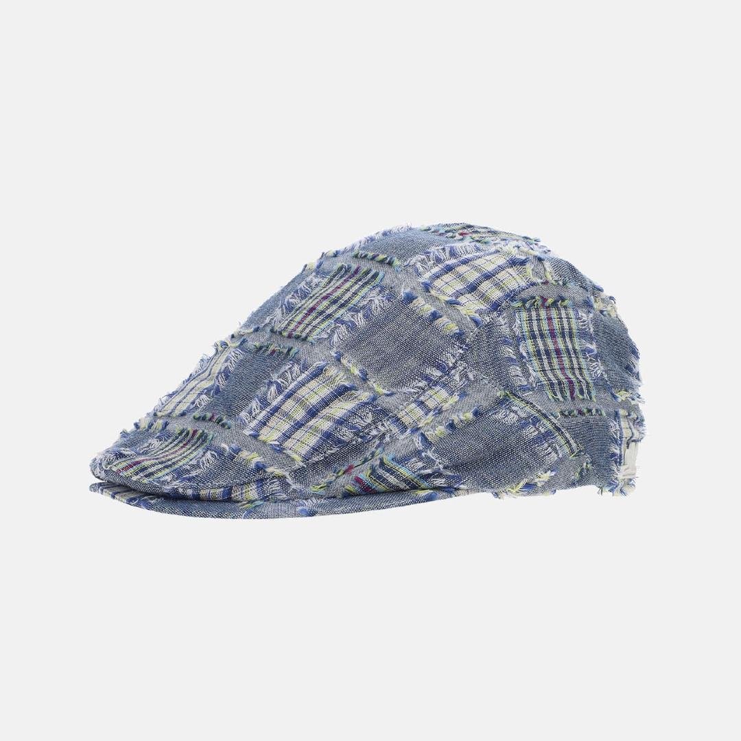 Plaid Flat Cap Navy