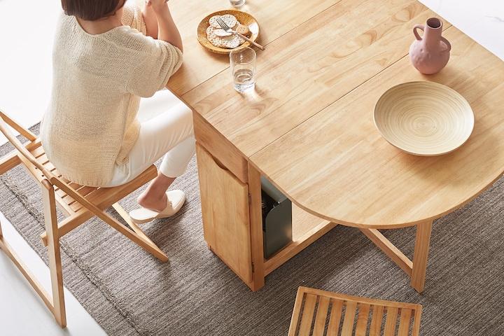 [단독] 오브유 라운드 접이식 확장형 4인용 식탁세트