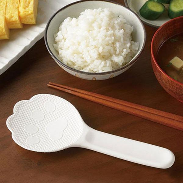 (일본) 아케보노 고양이 발바닥모양 주걱 1인용 밥주걱 (화이트)
