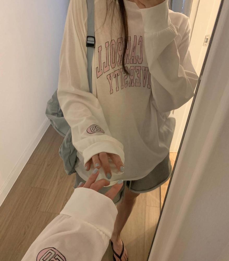 (강추) 아당일/ freelove 프리러브 바캉스 나그랑티 살안타템 코튼 면긴팔티셔츠 레터링 라운드t(3col)